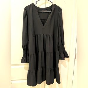Tuckernuck Black Crepe Kenzo Dress, Size L